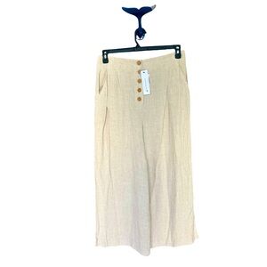 NWT-TOPSHOP, BEIGE, CULOTTE TROUSER, SIZE: 8 Women’s Msrp $70